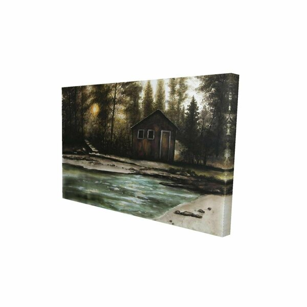 Fondo 12 x 18 in. Cabin in the Forest-Print on Canvas FO2787779